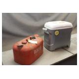 Metal Outboard Motor Fuel Tank W/ Igloo Cooler
