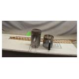 Bamboo Fishing Pole & (2) Charcoal Chimneys
