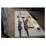 Fishing Poles, Fish Scaler & Fillet Board