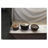(3) Cast Iron Pots