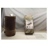 Camping Barrel Stove & Framed Air Bed