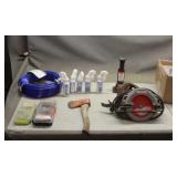 Box W/ Ridgid Circular Saw, Airless Hose, And More