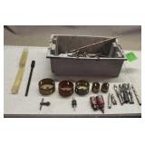Tote of Assorted Drill Bits & Misc