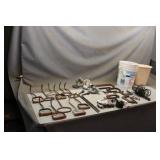 (2) Buckets of Hooks, C-Clamps, Tire Irons & Work