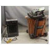Ridgid Shop Vac W/ Honeywell Heat Giant