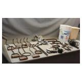 (2) Buckets of Hooks, C-Clamps, Tire Irons & Work