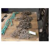 (4) 12/16 Skid Steer Wheel Chains w/ Bungee Tighte