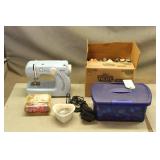 Kenmore Sewing Machine w/ (2) Totes of Thread