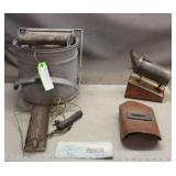 Antique Welder, Bee Smoker, And Wash Bucket