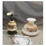 Antique Lamp W/ Top And Christineholm Glass Dish