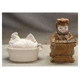 Vintage Cookie Jar & Chicken Gravy Boat
