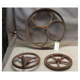 (3) Antique Metal Wheels