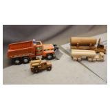 Assorted Wooden Toy Trucks & Highway Dept Truck