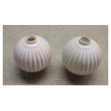 (2) Antique White Milk Glass Lightning Rod Balls