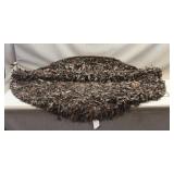 5' Diameter Area Rug (80% Leather & 20% Cotton)