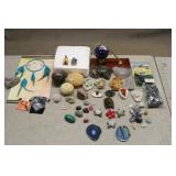 Flat of Stones, Agates & Decorative Stone Art