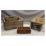 (3) Antique Storage Crates