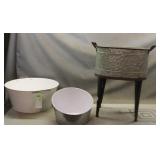 (3) Metal Wash Bins