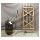 Vintage Wash Tub Rack & (2) Decor Pieces