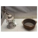 Antique Lantern & Campfire Pot