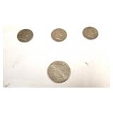 (3) Half Dollar Coins & (1) Dollar Coin