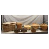 (9) Woven Wicker Baskets
