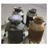 (4) Antique Milk Cans