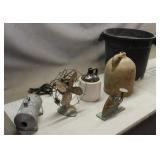 Bin W/ Jugs, Fan, Light, And Egg Scale