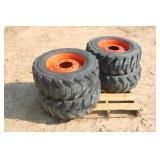 (4) Bobcat 10-16.5 NHS Tires On 8-Bolt Rims