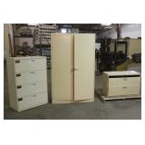 Metal 2-Door Cabinet, 4-Drawer File Cabinet & 2-Dr
