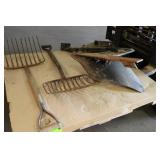 (2) Pitch Forks W/ Tow Behind Sleeve Hitch Plow