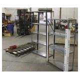 (2) Metal Shelves W/ T-Posts And Chains