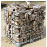 Mixed White & Red Oak Firewood in Metal Pallet Tot