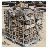 Mixed White & Red Oak Firewood in Metal Pallet Tot