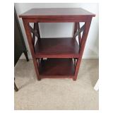 3 teir shelf walnut finish26hx18Lx14w 3 teir shelf walnut finish26hx18Lx14w