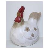 Distressed Ceramic Rooster Figurine, Brown Distressed Ceramic Rooster Figurine, Brown