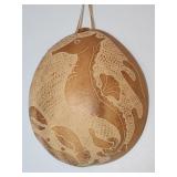 Artwork, Hand-carved, On a Calabash tree fruit Artwork, Hand-carved, On a Calabash tree fruit