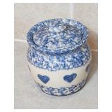 Roseville Henn Pottery Blue Heart. 3.5" Roseville Henn Pottery Blue Heart. 3.5"