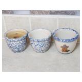 GEH sponge custard cup ramekin Set 3 blue Country GEH sponge custard cup ramekin Set 3 blue Country