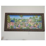 Haitian Village Folk Art High Relief Painting By Haitian Village Folk Art High Relief Painting By