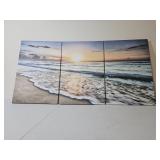 3 Peice Canvas Beach Themed Wall Art 3 Peice Canvas Beach Themed Wall Art