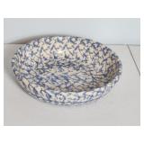 Blue Spongeware Henn Pottery 8" Serving Bowl Blue Spongeware Henn Pottery 8" Serving Bowl