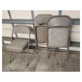 Folding Metal Chairs with Padded Upholstery, 39ï¿½20