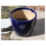Dark Blue Glazed Planter