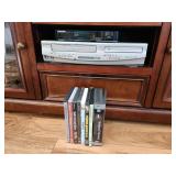 Sylvania DVD-VHS Player, Samsung Blu-ray Player, a