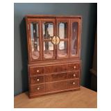 Wooden Jewelry Armoire with Glass-Panel Doors and