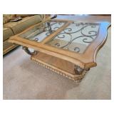 Samuel Lawrence Coffee Table with Glass and Metal