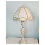 Swirled Resin Table Lamp with Fabric Shade and Bea
