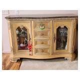 Samuel Lawrence Sideboard With Marble Top and Glas