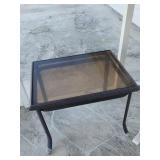 Glass-Top Metal Side Table With Textured Legs, 20ï¿½